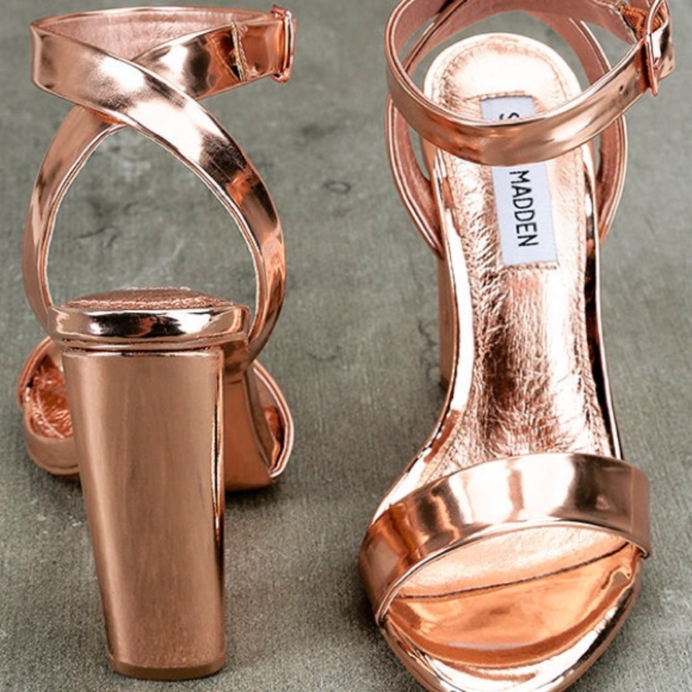 Steve Madden Treasure Rose Gold Heels Sz 7